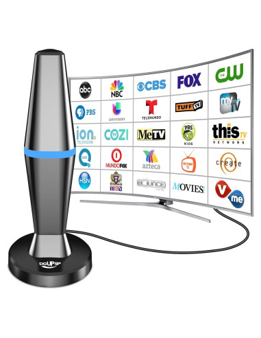Antena de TV Digital Interior DGUPSP 4K Recepción 360 Azul