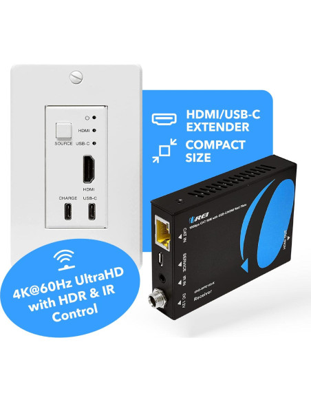 Extensor HDMI/USB-C OREI UHD 4K 60Hz hasta 50m Cat6/Cat7 Extensor HDMI/USB-C OREI UHD 4K 60Hz hasta 50m Cat6/Cat7