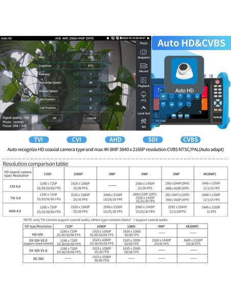 Probador de Cámara CCTV Rsrteng IPC-9800ADHS Pro 8K 32MP Probador de Cámara CCTV Rsrteng IPC-9800ADHS Pro 8K 32MP