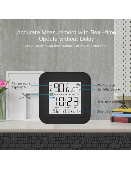 Monitor de Temperatura y Humedad MOES WiFi Control Remoto Monitor de Temperatura y Humedad MOES WiFi Control Remoto