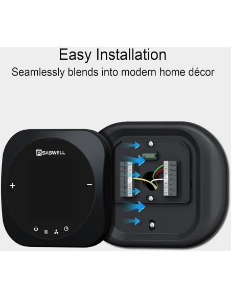 Termostato WiFi Inteligente SASWELL T18BUTW-7, Programable 7 Días Termostato WiFi Inteligente SASWELL T18BUTW-7, Programable 7 Días