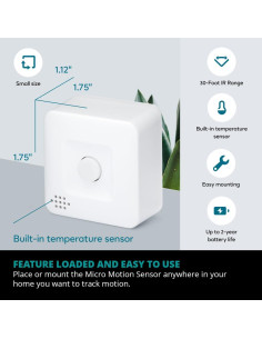 Sensor de Movimiento Micro Centralite 3328-C Zigbee - Seguridad y Automatización 2