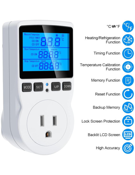Controlador de Temperatura Digital MakerHawk TC816 1800W Controlador de Temperatura Digital MakerHawk TC816 1800W