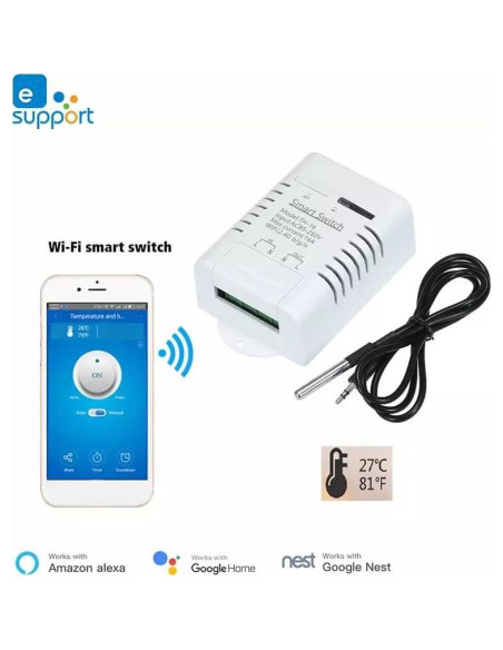 Interruptor Inteligente MHCOZY 16A WiFi Control Temperatura Interruptor Inteligente MHCOZY 16A WiFi Control Temperatura