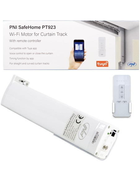 Motor de Cortina Inteligente PNI PT923 WiFi 48W Control Remoto Motor de Cortina Inteligente PNI PT923 WiFi 48W Control Remoto