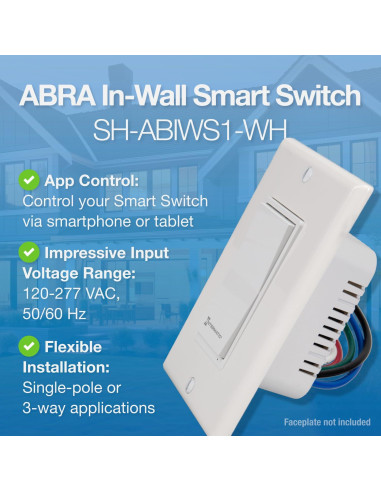Interruptor Inteligente Wi-Fi Intermatic SH-ABIWS1 - Compatible con Alexa y Google Home
