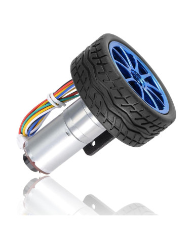 Motor de Engranaje 12V SatcOp con Encoder y Soporte 65mm