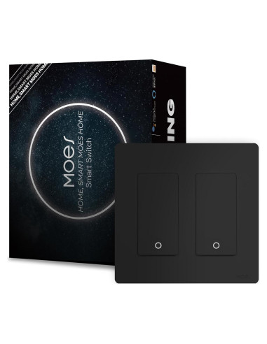 Interruptor de Luz Inteligente WiFi MOES 2 Gang Control Remoto