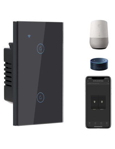 Interruptor de Luz Inteligente BSEED 2 Gang WiFi Negro