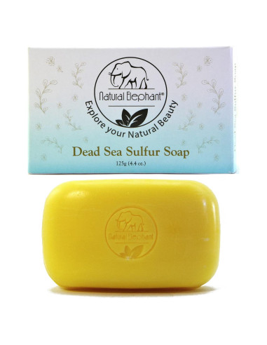 Jabón de Azufre Natural Elephant 125 g con Aloe Vera y Sal del Mar Muerto