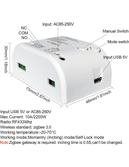 Interruptor Inteligente Zigbee 3.0 Otcboimo para Control Remoto Interruptor Inteligente Zigbee 3.0 Otcboimo para Control Remoto