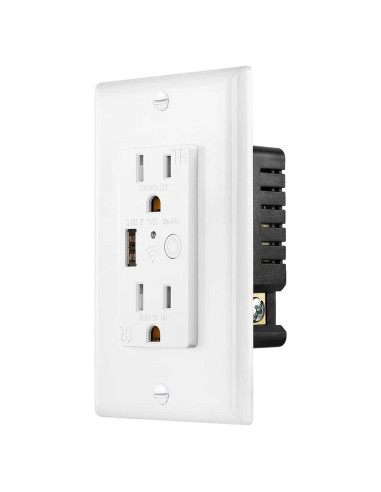 Enchufe de pared Zigbee Prakriti Smart con USB Clase 2