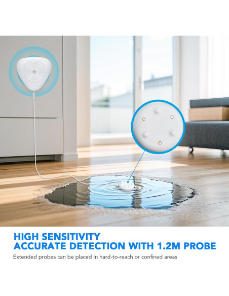Sensor de Fugas de Agua NEO Zigbee con Sonda de 1.2m Sensor de Fugas de Agua NEO Zigbee con Sonda de 1.2m