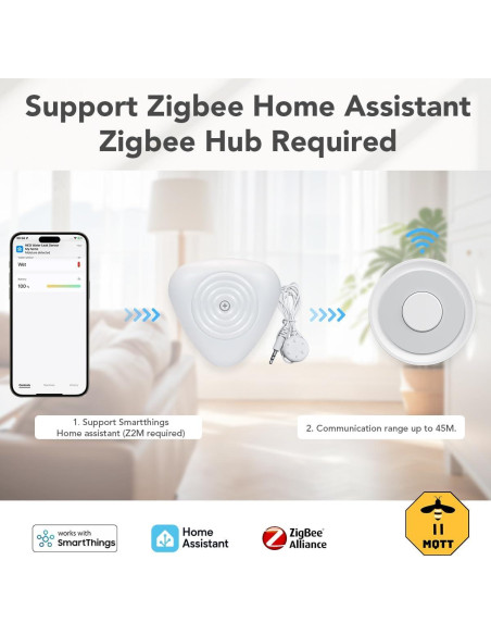 Sensor de Fugas de Agua NEO Zigbee con Sonda de 1.2m Sensor de Fugas de Agua NEO Zigbee con Sonda de 1.2m
