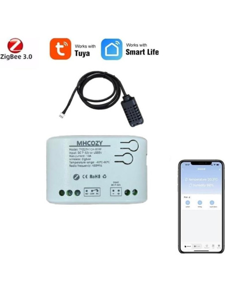 Controlador de Temperatura y Humedad Zigbee MHCOZY 10A Controlador de Temperatura y Humedad Zigbee MHCOZY 10A