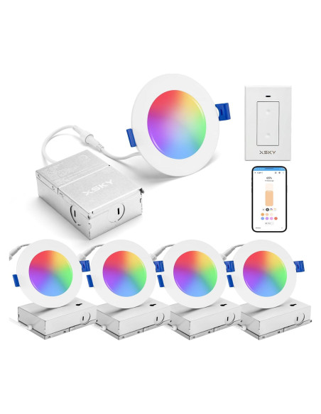 Xsky Downlight Empotrado Inteligente Zigbee 10W 750LM 4 Pulgadas Xsky Downlight Empotrado Inteligente Zigbee 10W 750LM 4 Pulgadas