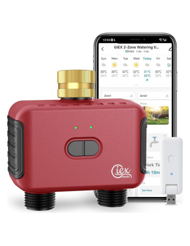 Temporizador de Riego Inteligente WiFi GIEX GX-03 Doble