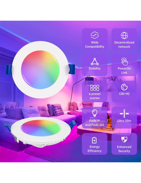 Xsky Downlight Empotrado Inteligente Zigbee 10W 750LM 4 Pulgadas Xsky Downlight Empotrado Inteligente Zigbee 10W 750LM 4 Pulgadas