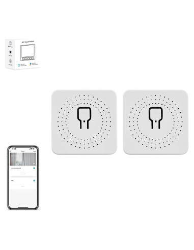 Interruptor Inteligente Mini WiFi IHSENO 2 Unidades Control Tuya