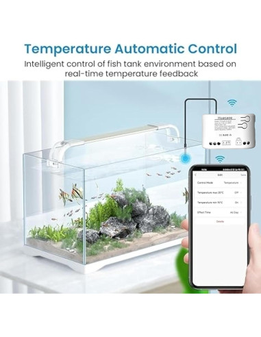 Sensor de Temperatura Inteligente Huacaoe 1CH WiFi 10A