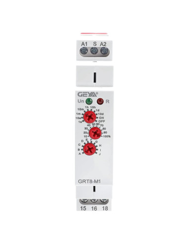 Relé de Tiempo Multifuncional GEYA GRT8-M1 16A 230V