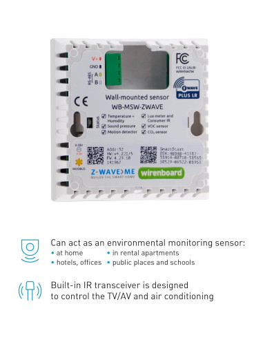 Multisensor Z-Wave.Me 8-en-1 Temperatura, Humedad, Luz