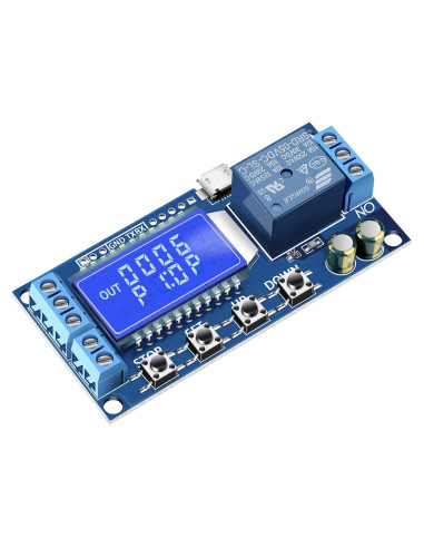 Temporizador de Retardo DROK 5V/12V/24V con Pantalla LCD