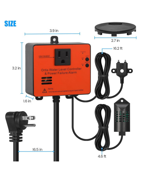 Alarma de Fallo de Energía Ortis WiFi con Detección de Agua y Monitoreo Alarma de Fallo de Energía Ortis WiFi con Detección de Agua y Monitoreo