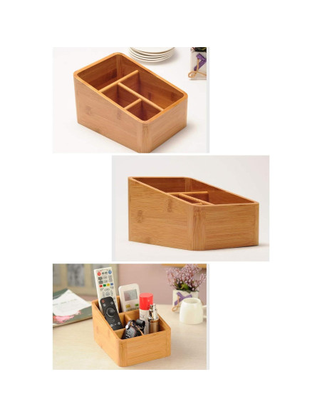 Organizador de Escritorio Multifuncional VolksRose Bambú 19x14.5cm Organizador de Escritorio Multifuncional VolksRose Bambú 19x14.5cm