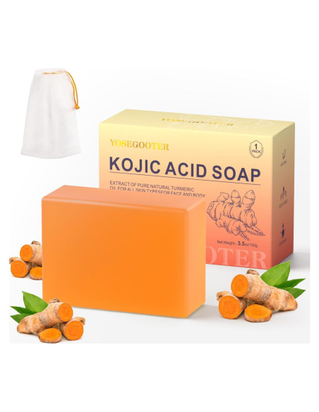 Jabón de Ácido Kójico y Cúrcuma YOSEGOOTER 180g Jabón de Ácido Kójico y Cúrcuma YOSEGOOTER 180g