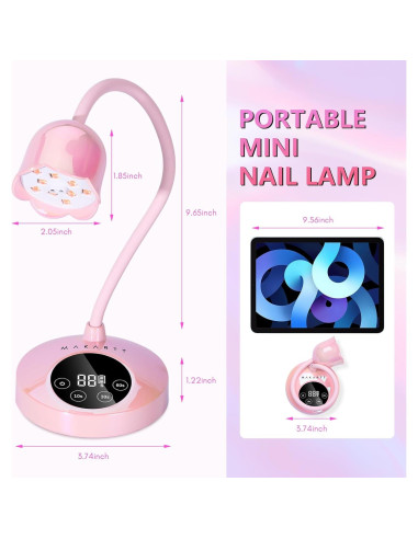 Lámpara UV LED Makartt 30W Mini Recargable con Sensor