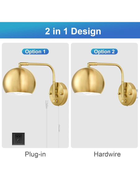Aplique de pared regulable VATONI con 2 bombillas LED oro Aplique de pared regulable VATONI con 2 bombillas LED oro