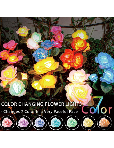 Luces de Jardín Solares TONULAX - Rosa Cambiante 7 Colores (2 Paquetes) Luces de Jardín Solares TONULAX - Rosa Cambiante 7 Colores (2 Paquetes)