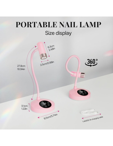 Lámpara UV LED para Uñas Krofaue 12W Recargable con Sensor Lámpara UV LED para Uñas Krofaue 12W Recargable con Sensor