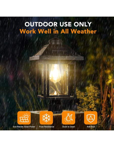Luz Solar de Poste Kemeco ST4342Q LED Impermeable 52.8cm Luz Solar de Poste Kemeco ST4342Q LED Impermeable 52.8cm