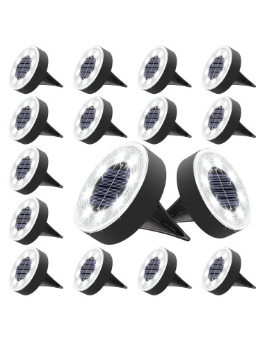 Luces Solares de Suelo Joomer, 16 LED IP68 para Exteriores