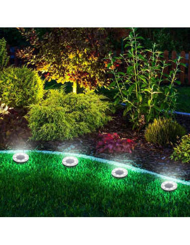 Luces Solares de Suelo Joomer, 16 LED IP68 para Exteriores