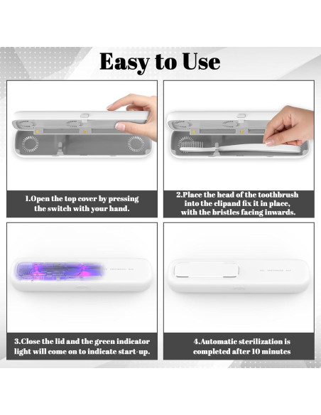 Estuche UV para Cepillo de Dientes GQIRIL - Portátil y Recargable Estuche UV para Cepillo de Dientes GQIRIL - Portátil y Recargable