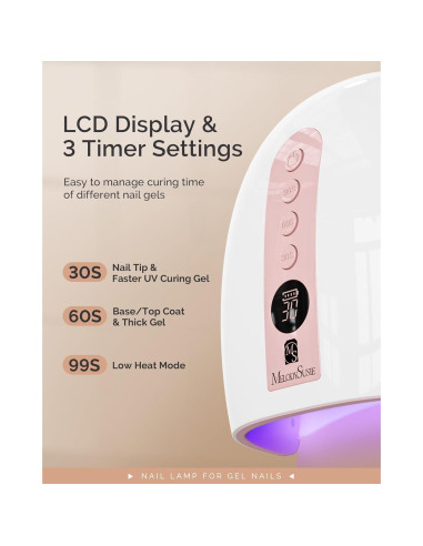Lámpara UV de Uñas Inalámbrica MelodySusie P-Plus30G 48W Rosa