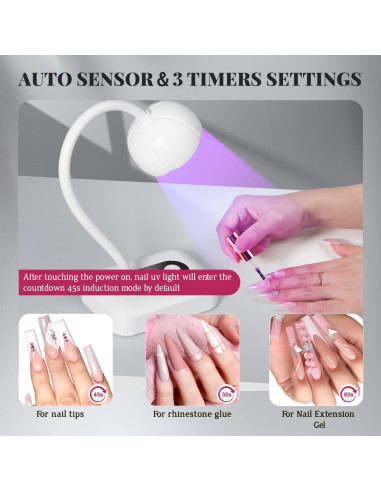 Lámpara de Uñas UV LED Krofaue 36W Portátil con Sensor Automático