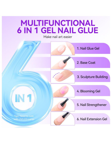 Gelike EC 6 en 1 Adhesivo Gel para Uñas Postizas 49.6g