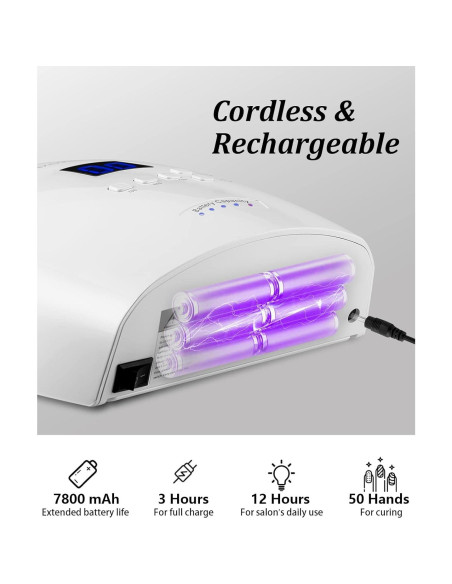 Lámpara de Uñas UV LED DORAGYM 66W Inalámbrica Recargable Lámpara de Uñas UV LED DORAGYM 66W Inalámbrica Recargable