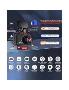 Cámara de tablero 4K UDATUHAO con WiFi y visión nocturna 2