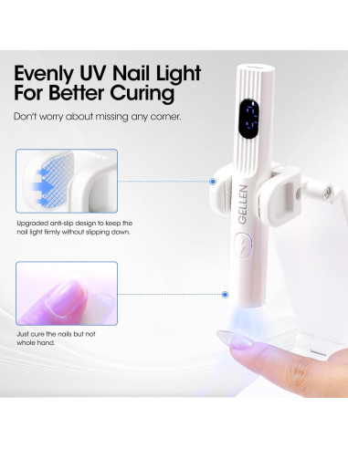 Lámpara UV Mini Portátil Gellen para Uñas de Gel 3 Temporizadores
