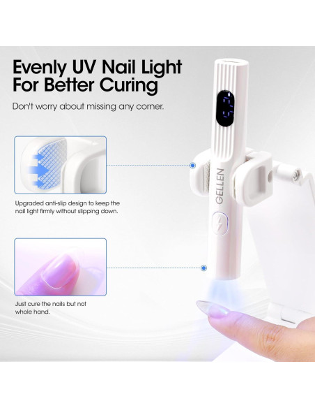 Lámpara UV Mini Portátil Gellen para Uñas de Gel 3 Temporizadores Lámpara UV Mini Portátil Gellen para Uñas de Gel 3 Temporizadores