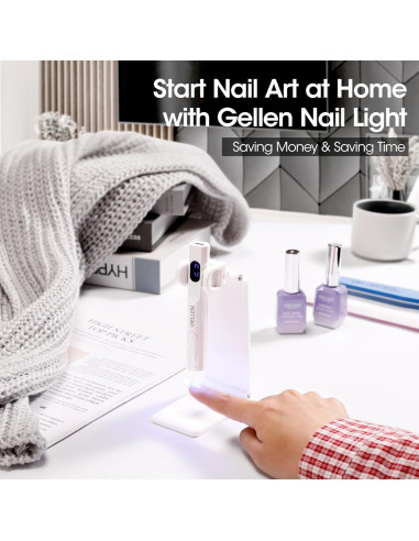 Lámpara UV Mini Portátil Gellen para Uñas de Gel 3 Temporizadores