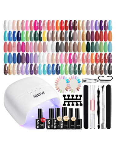 Kit de Esmalte de Uñas en Gel MEFA 42 Colores 59 Piezas