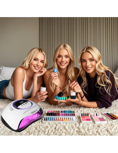 Lámpara de Uñas LED UV DMJWAN 300W 72 Perlas 4 Temporizadores