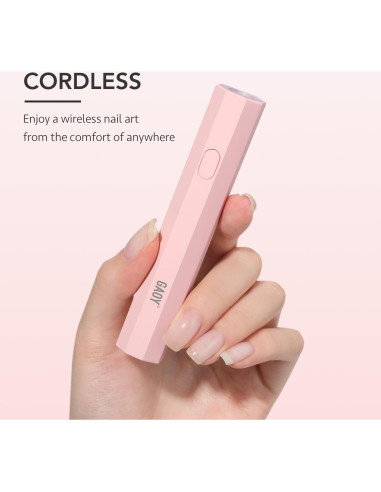 Lámpara UV Portátil GAOY para Uñas de Gel Rosa 15x5.9cm