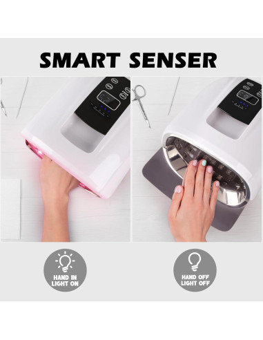Lámpara de Uñas UV LED Inalámbrica Linssy 90W con Temporizador